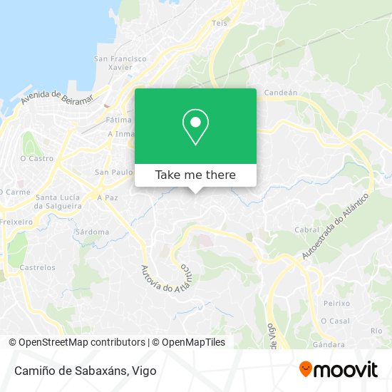 Camiño de Sabaxáns map