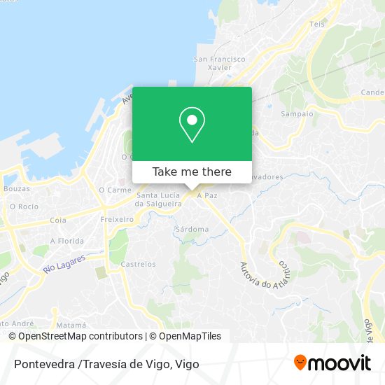 mapa Pontevedra /Travesía de Vigo