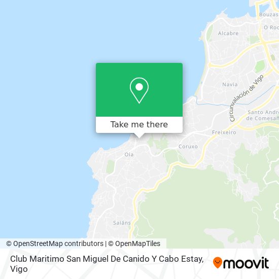 Club Maritimo San Miguel De Canido Y Cabo Estay map