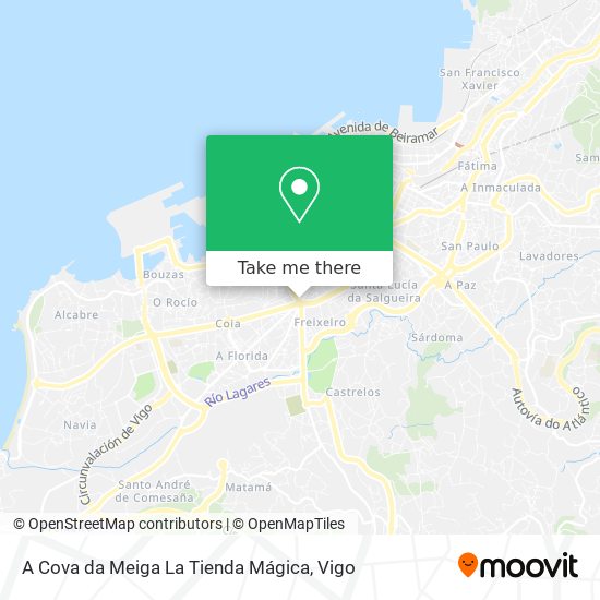 mapa A Cova da Meiga La Tienda Mágica