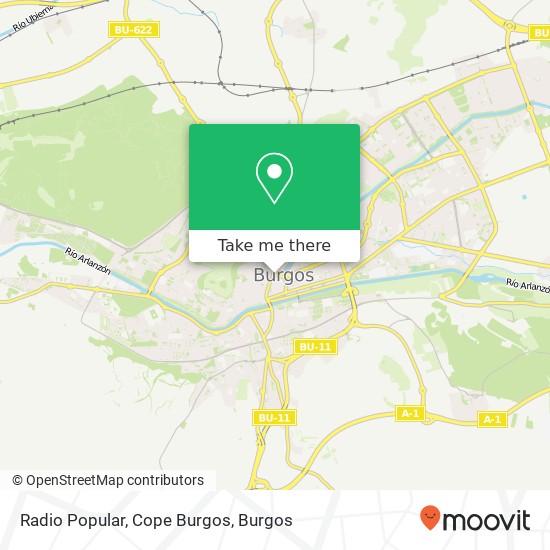 mapa Radio Popular, Cope Burgos