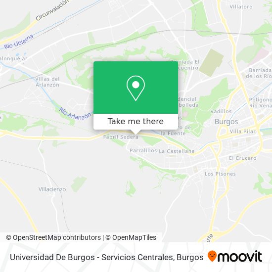 mapa Universidad De Burgos - Servicios Centrales