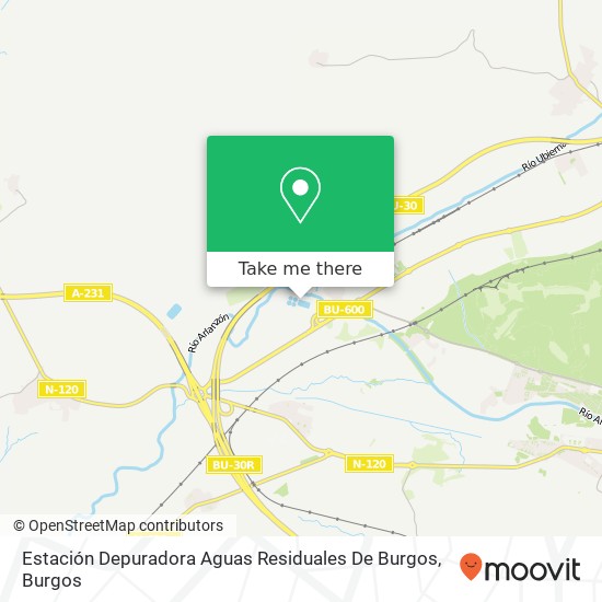 mapa Estación Depuradora Aguas Residuales De Burgos