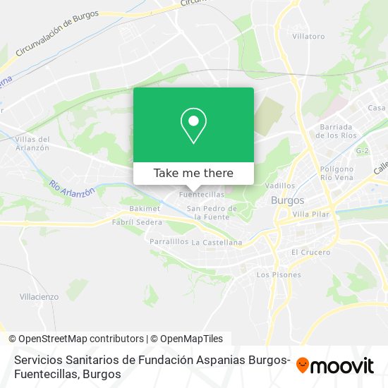 mapa Servicios Sanitarios de Fundación Aspanias Burgos-Fuentecillas