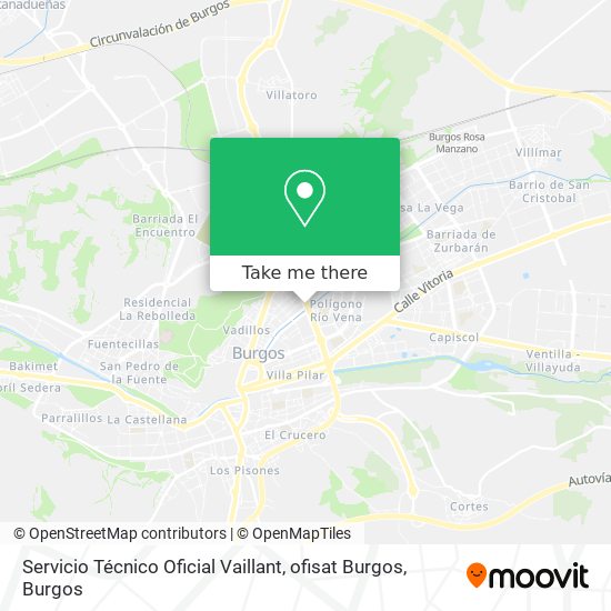 mapa Servicio Técnico Oficial Vaillant, ofisat Burgos