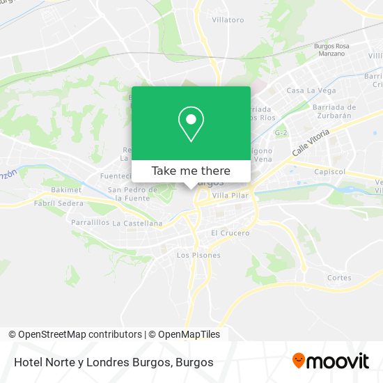 mapa Hotel Norte y Londres Burgos