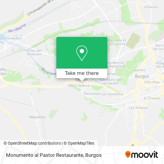 mapa Monumento al Pastor Restaurante