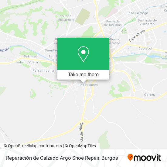 mapa Reparación de Calzado Argo Shoe Repair