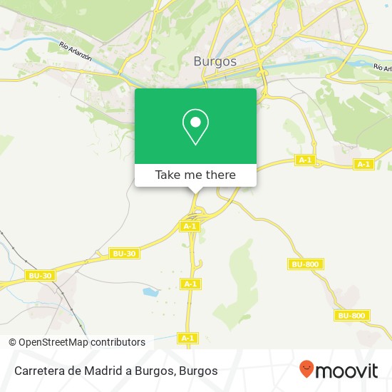 mapa Carretera de Madrid a Burgos