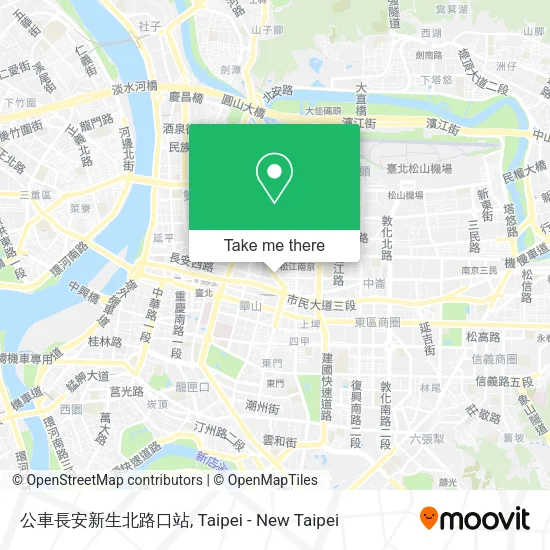公車長安新生北路口站地圖