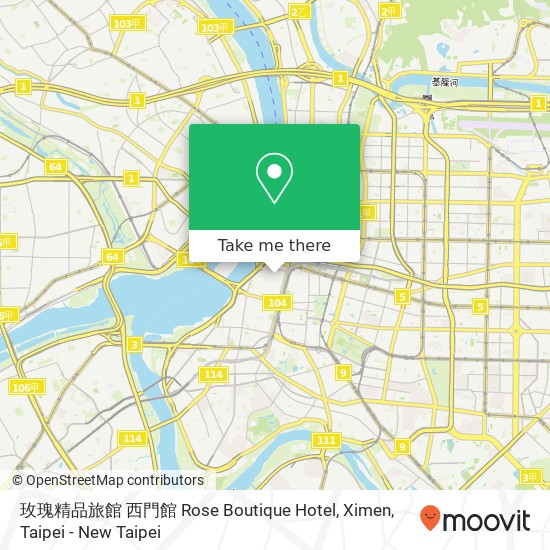 玫瑰精品旅館 西門館 Rose Boutique Hotel, Ximen map