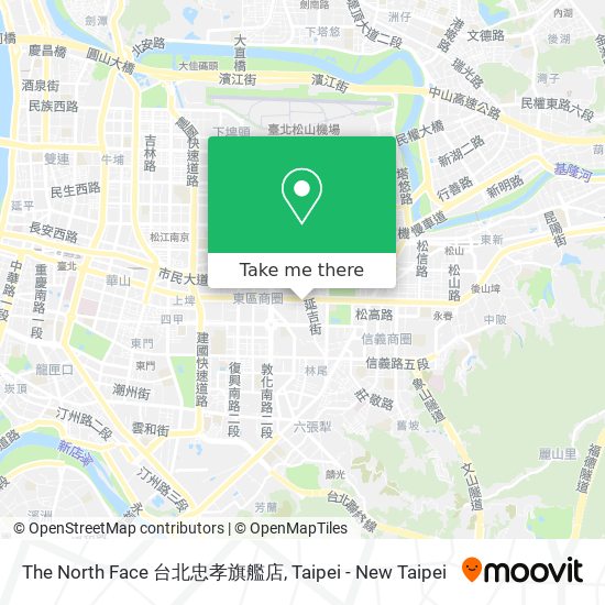 The North Face 台北忠孝旗艦店 map