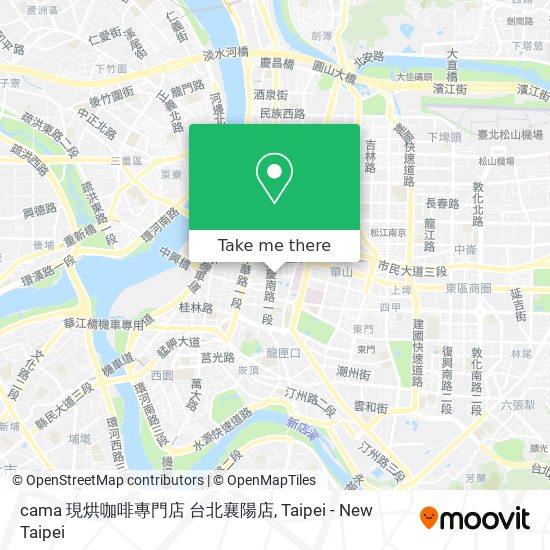 cama 現烘咖啡專門店 台北襄陽店地圖