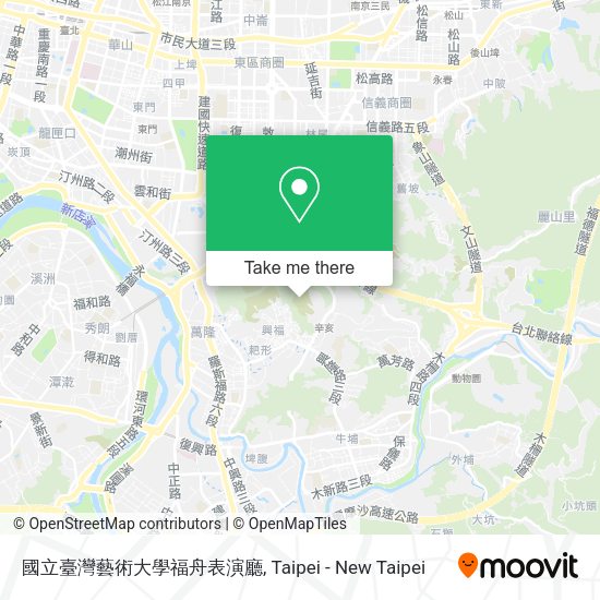 國立臺灣藝術大學福舟表演廳地圖