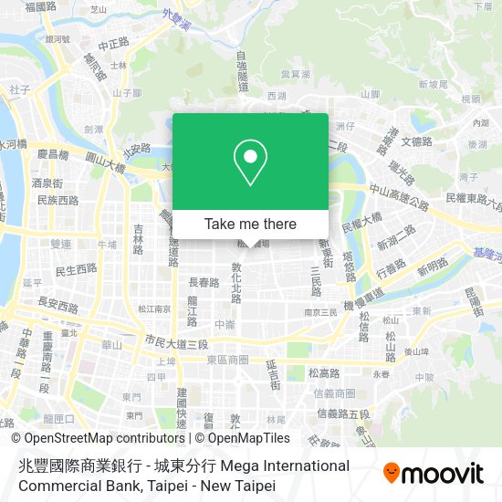 兆豐國際商業銀行 - 城東分行 Mega International Commercial Bank地圖