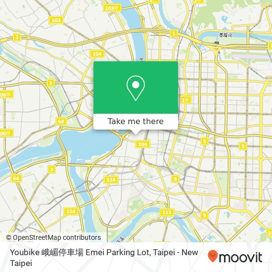 Youbike 峨嵋停車場 Emei Parking Lot map