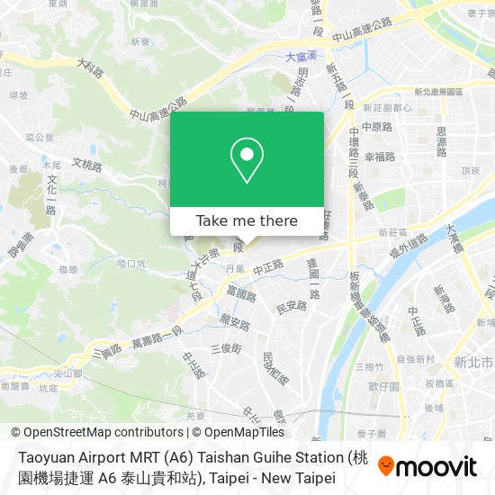 Taoyuan Airport MRT (A6) Taishan Guihe Station (桃園機場捷運 A6 泰山貴和站) map