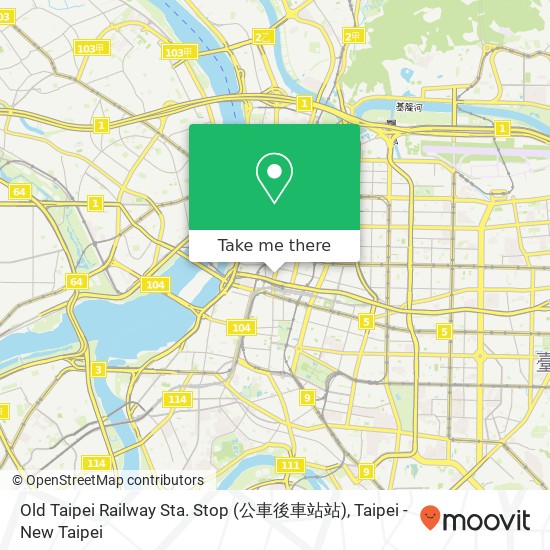 Old Taipei Railway Sta. Stop (公車後車站站) map