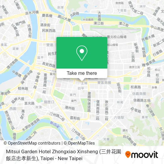 Mitsui Garden Hotel Zhongxiao Xinsheng (三井花園飯店忠孝新生) map