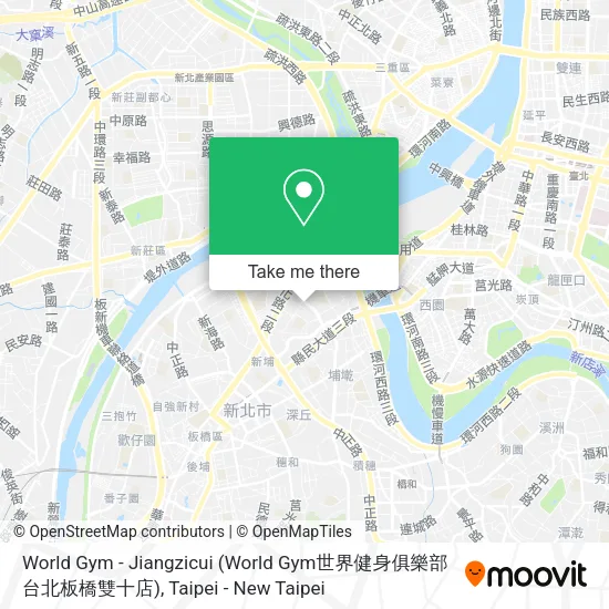 World Gym - Jiangzicui (World Gym世界健身俱樂部 台北板橋雙十店) map