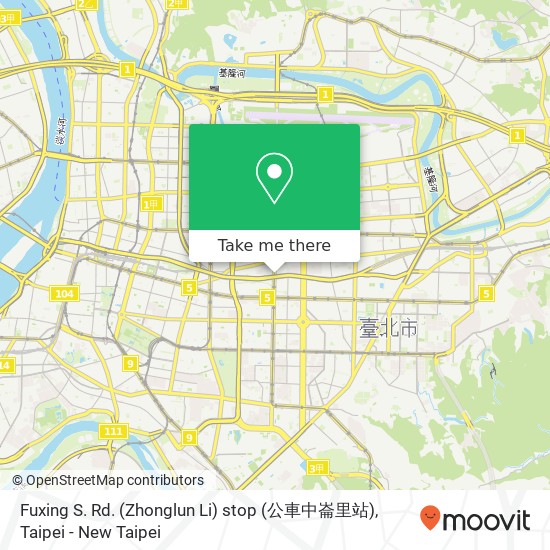 Fuxing S. Rd. (Zhonglun Li) stop (公車中崙里站) map