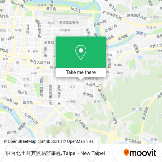 駐台北土耳其貿易辦事處地圖