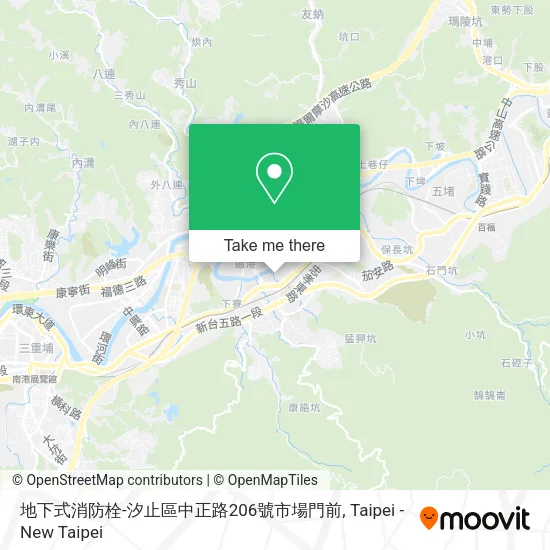 地下式消防栓-汐止區中正路206號市場門前地圖