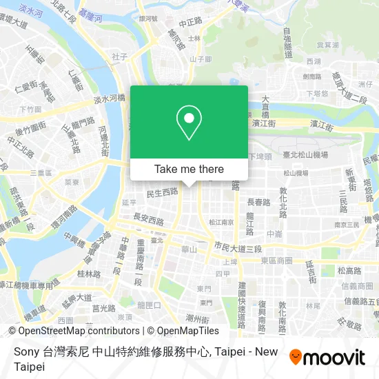 Sony 台灣索尼 中山特約維修服務中心地圖