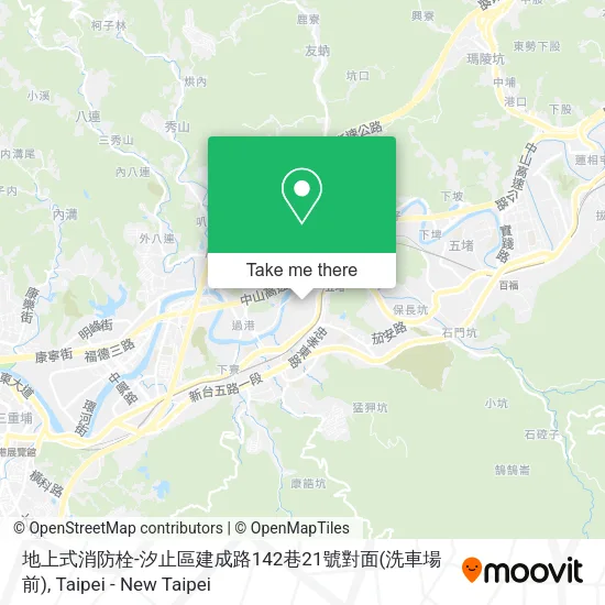地上式消防栓-汐止區建成路142巷21號對面(洗車場前)地圖