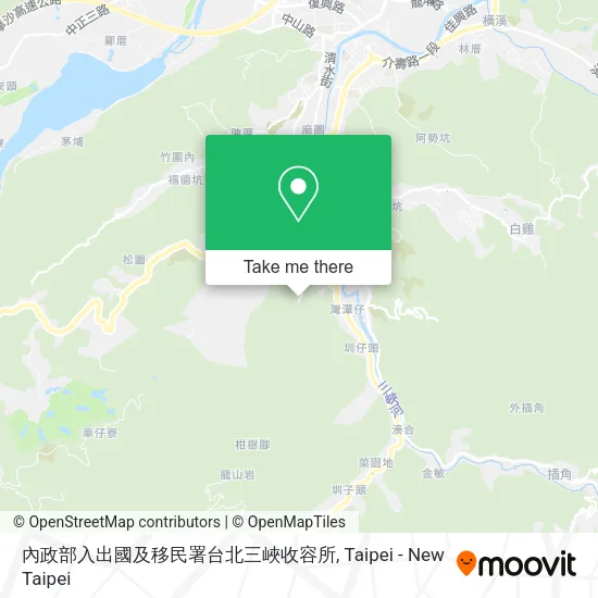 內政部入出國及移民署台北三峽收容所地圖