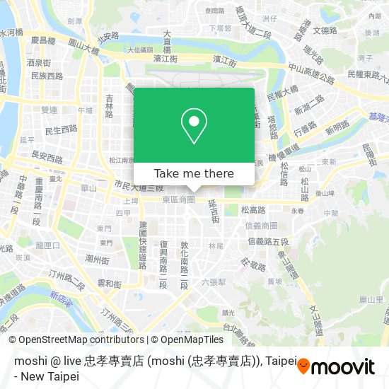 moshi @ live 忠孝專賣店 (moshi (忠孝專賣店)) map