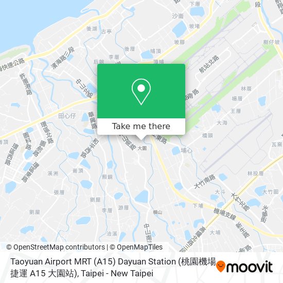 Taoyuan Airport MRT (A15) Dayuan Station (桃園機場捷運 A15 大園站) map