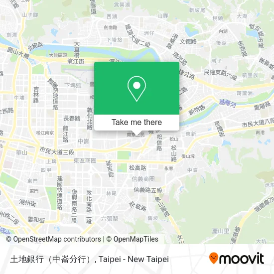 土地銀行（中崙分行）地圖
