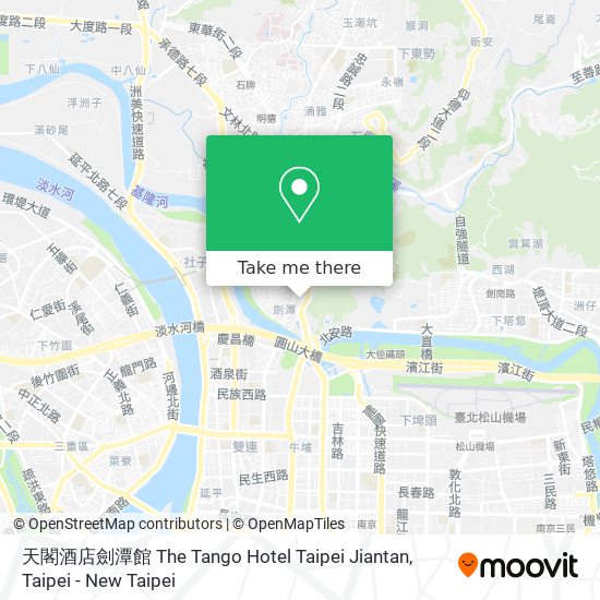 天閣酒店劍潭館 The Tango Hotel Taipei Jiantan map