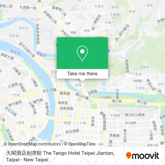 天閣酒店劍潭館 The Tango Hotel Taipei Jiantan map