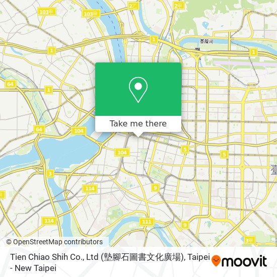 Tien Chiao Shih Co., Ltd (墊腳石圖書文化廣場) map