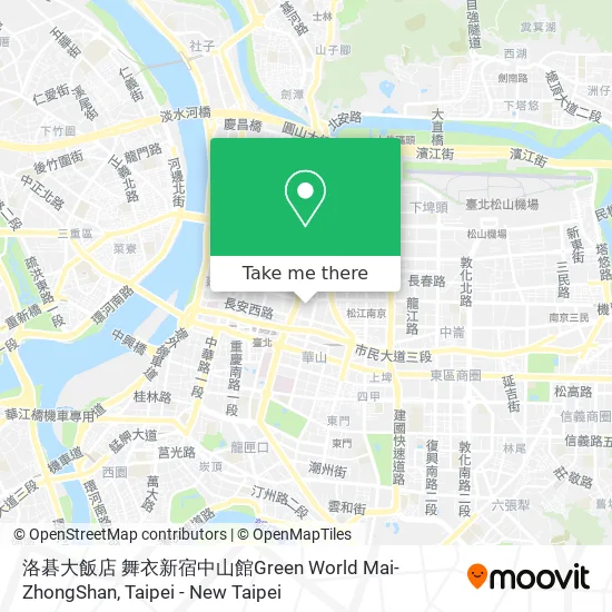 洛碁大飯店 舞衣新宿中山館Green World Mai-ZhongShan map