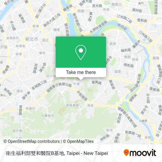 衛生福利部雙和醫院B基地地圖
