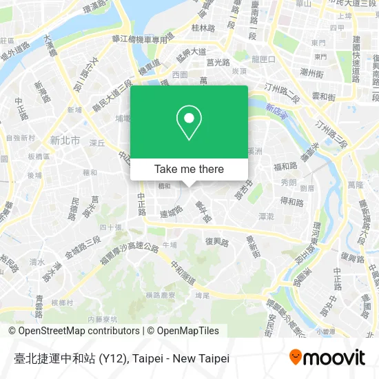臺北捷運中和站 (Y12)地圖
