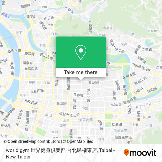 world gym 世界健身俱樂部 台北民權東店 map