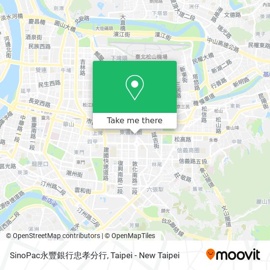 SinoPac永豐銀行忠孝分行地圖