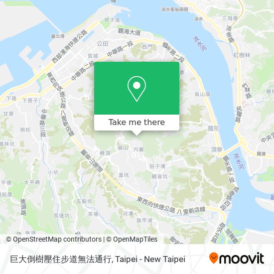 巨大倒樹壓住步道無法通行 map