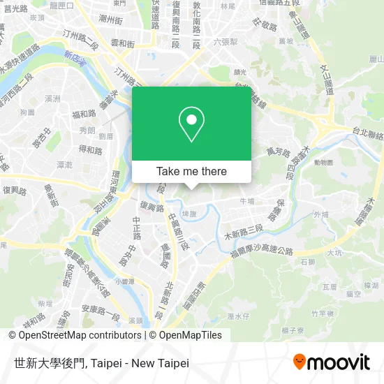 世新大學後門地圖