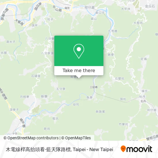 木電線桿高抬頭看-藍天隊路標 map