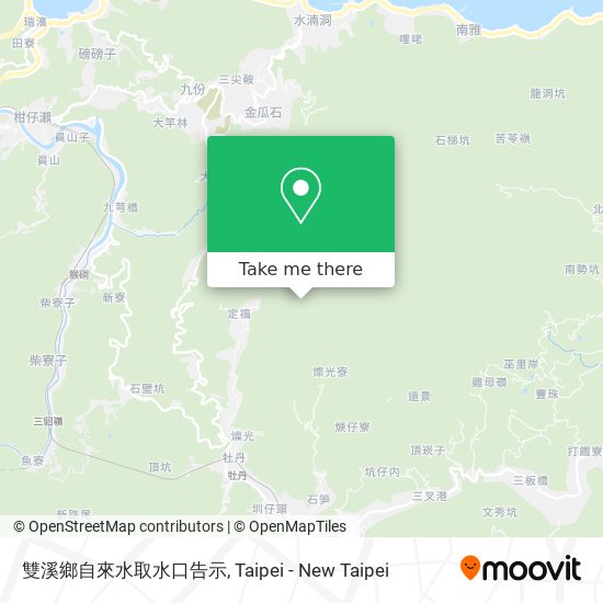 雙溪鄉自來水取水口告示地圖