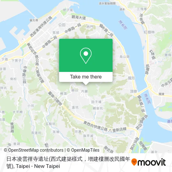 日本凌雲禪寺遺址(西式建築樣式，增建樓層改民國年號)地圖