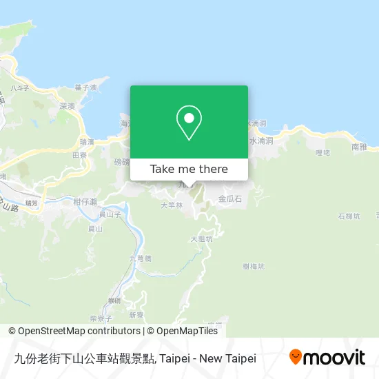 九份老街下山公車站觀景點 map