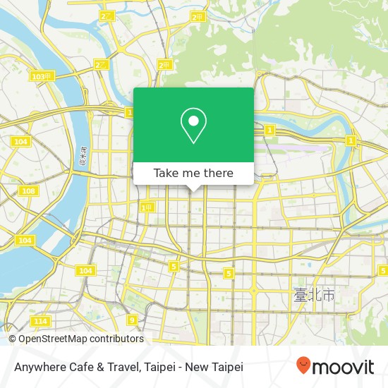 Anywhere Cafe & Travel map