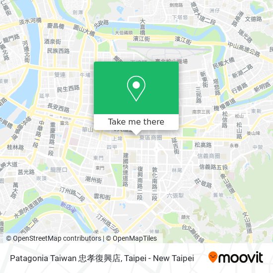 Patagonia Taiwan 忠孝復興店 map