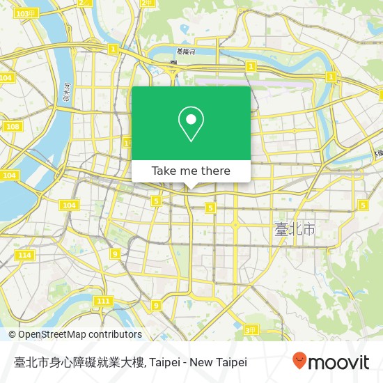 臺北市身心障礙就業大樓 map
